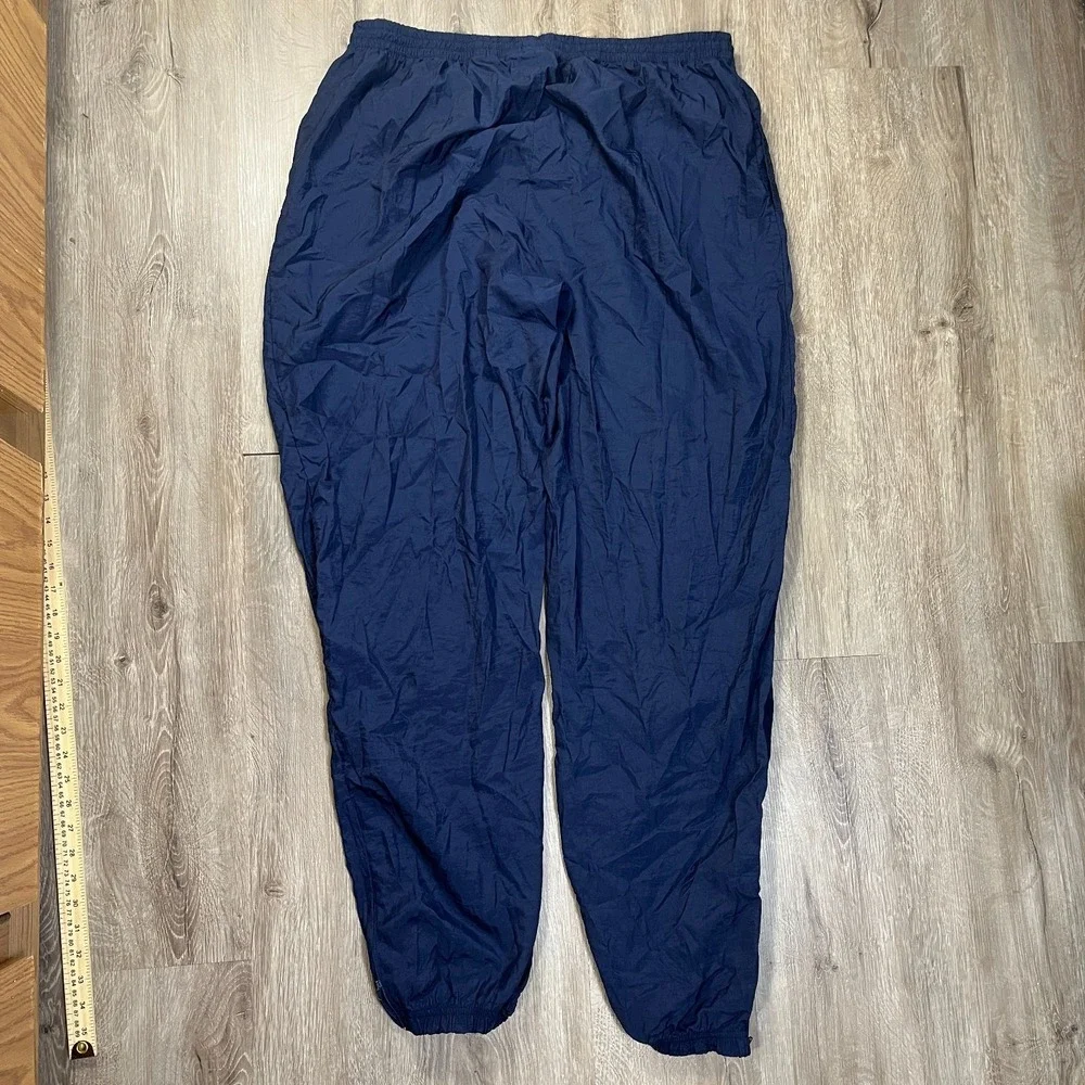 VTG Reebok Men's Nylon Track Pants 2XL XXL Blue Navy Baggy Zip